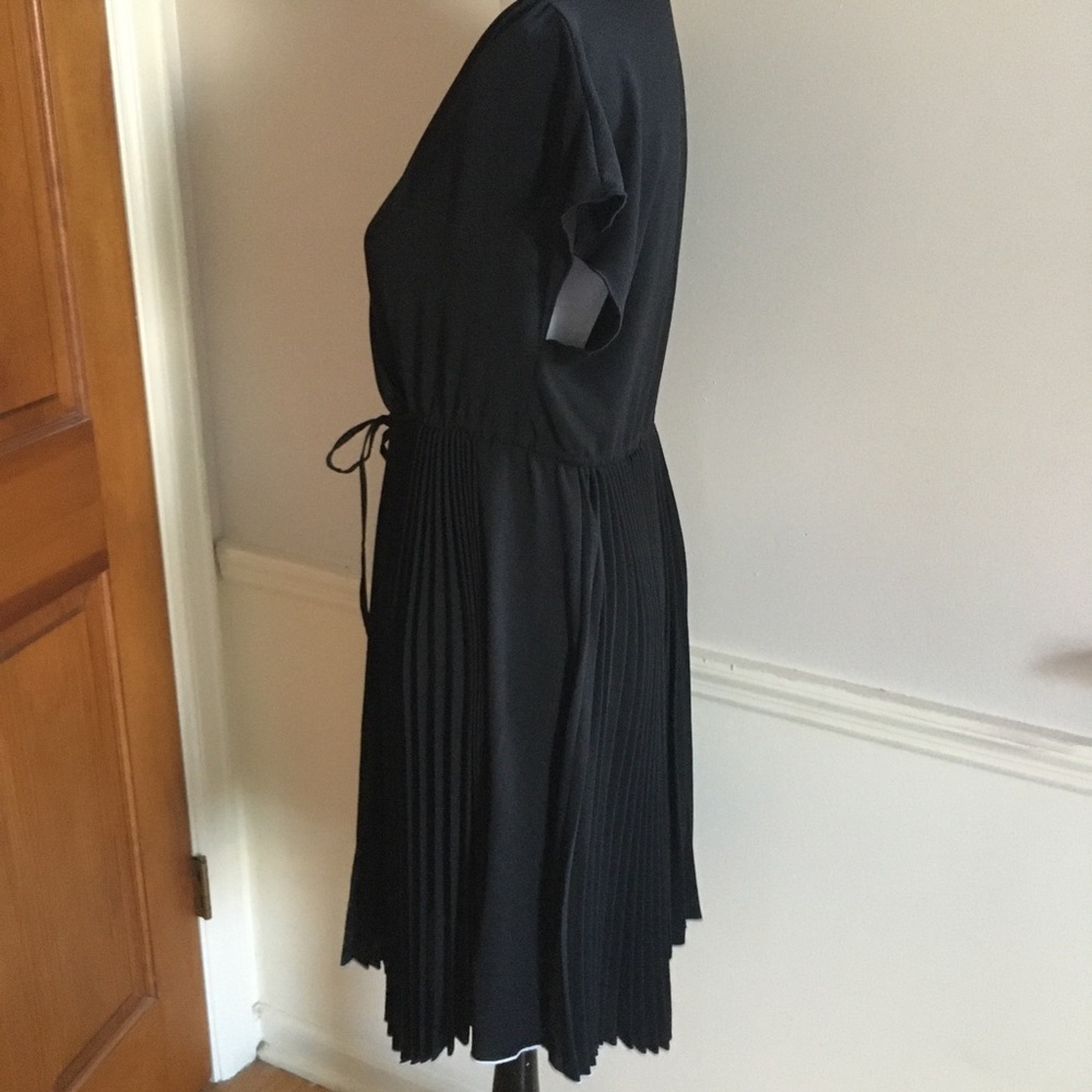 All Saints Black Myer Pleated Dress Sz Small - Picture 4 of 15